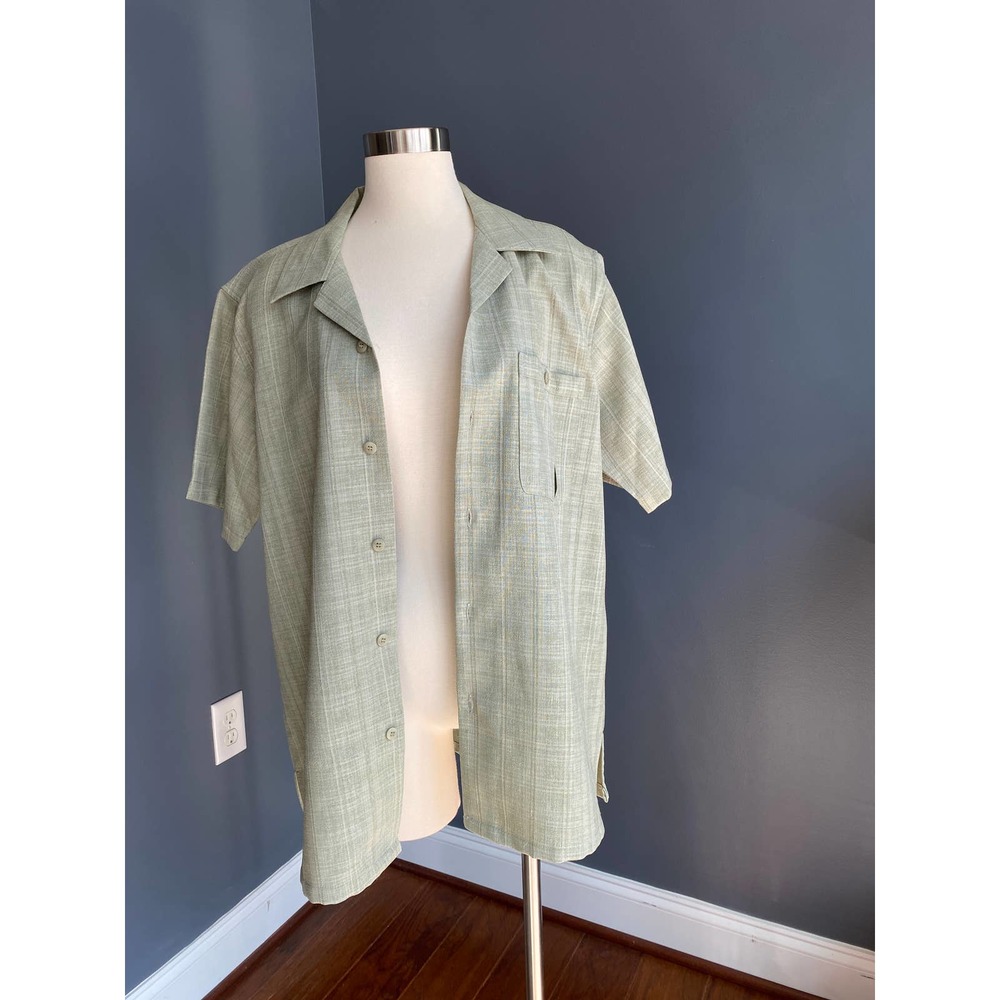 vintage green oversized button down shirt